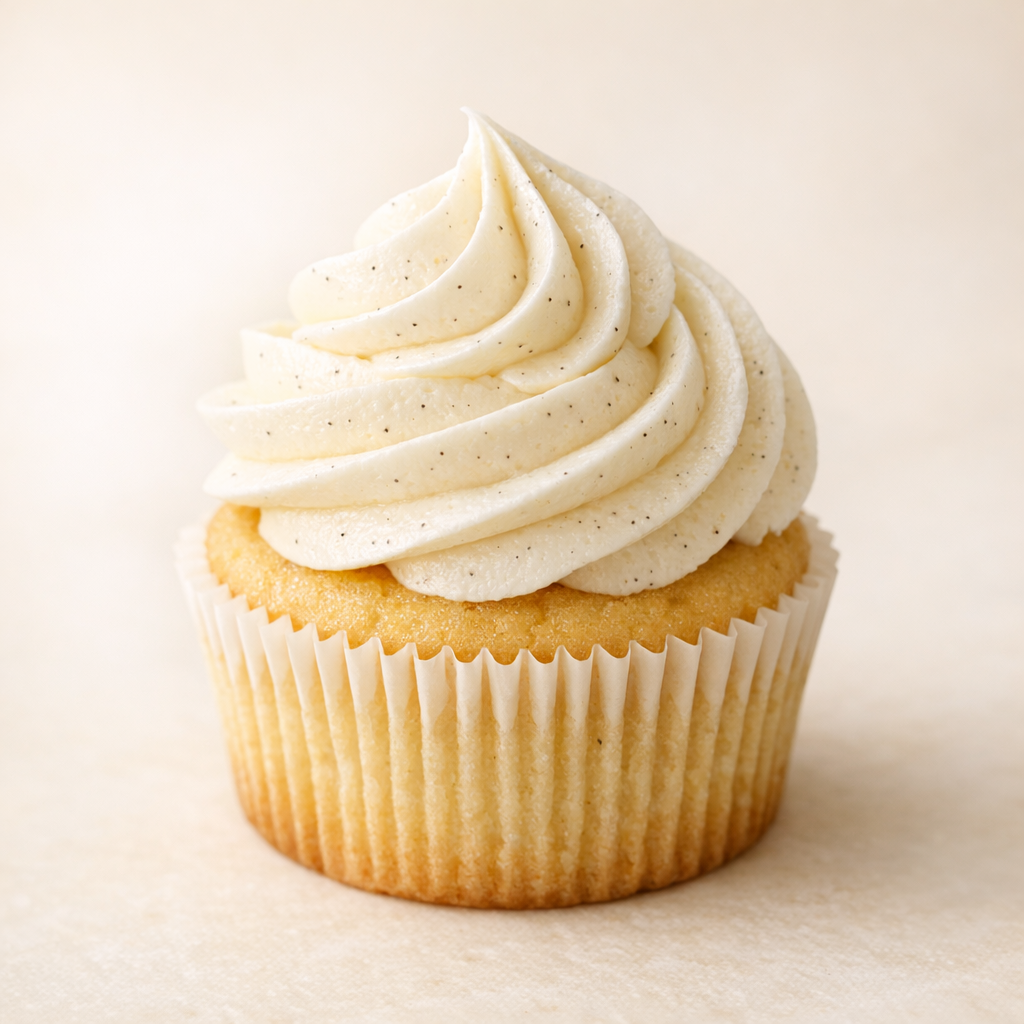 Babeczka waniliowa z kremem maślanym